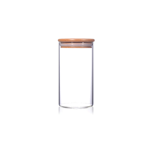Glass Jar Storage Airtight Bamboo Lid 0.8 Litre