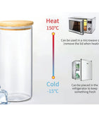 Glass Jar Storage Airtight Bamboo Lid 0.8 Litre