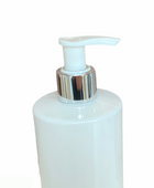 500ml Pump Bottle Plastic Soap Dispenser - White with Silver Lid