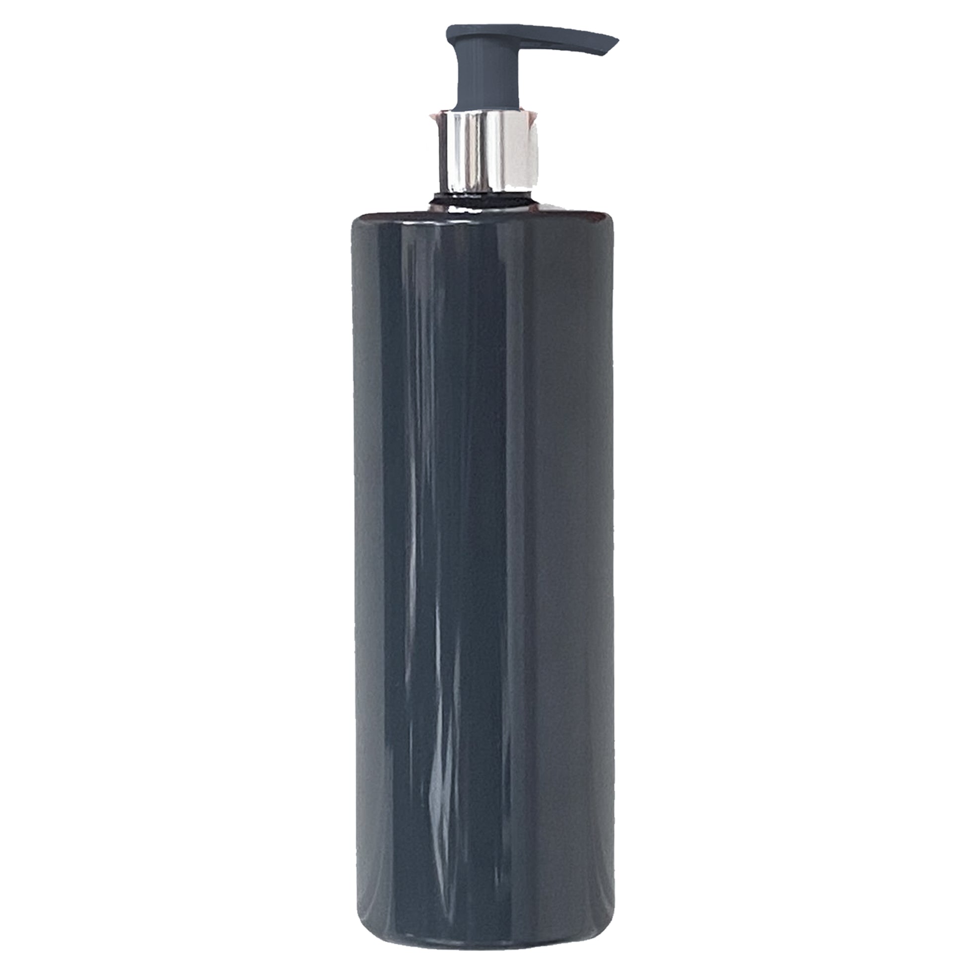 500ml Pump Bottle Plastic Soap Dispenser - Grey with Silver Lid