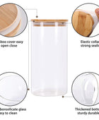 Glass Jar Storage Airtight Bamboo Lid 1.4 Litre