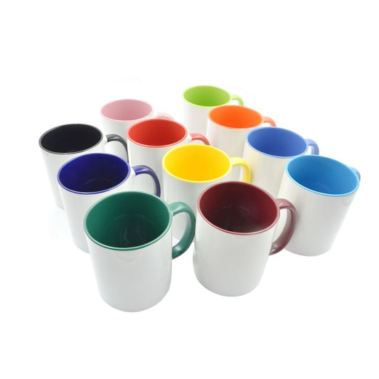 Sublimation Mug 11oz Coloured Inner and Handle AAA Grade Large Handle