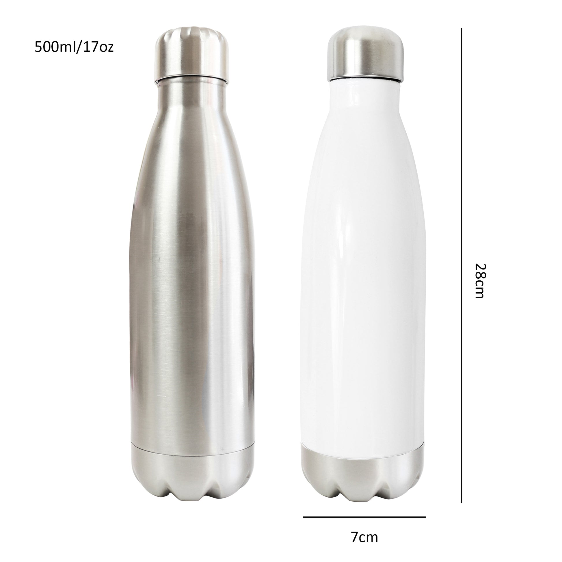 Sublimation Metal Water Bottle Flask 500ml Vacuum Insulated Tea Coffee Travel Thermos