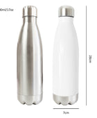 Sublimation Metal Water Bottle Flask 500ml Vacuum Insulated Tea Coffee Travel Thermos